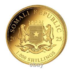 2025 Somalia Gold Elephant 1 oz. 9999 Fine Brilliant Uncirculated