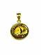 20mm Coin Chines Panda Bear Charm Pendant 14k Yellow Gold Plated Free Chain