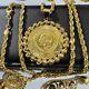 21carat 21k 875 Fine Real Yellow Gold 21.5 /22 Long Rope Coin Necklace 11.8g