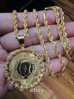 21Carat 21K 875 Fine Real Yellow Gold 21.5 /22 Long Rope Coin Necklace 11.8g