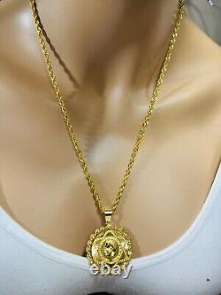 21Carat 21K 875 Fine Real Yellow Gold 21.5 /22 Long Rope Coin Necklace 11.8g