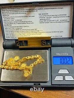 21K / 875 FINE Saudi Gold Fine WOMEN'S Coin Bracelet With 8 Long 10.02g 4mm Wide