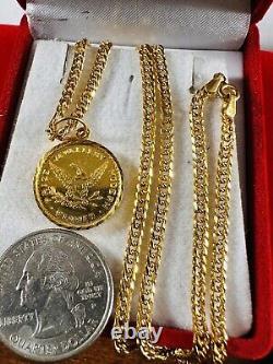 21K Saudi Fine Gold Coin Set Necklace 18 Long Women's 3.2mm 8.8g