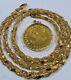 22c 22k 916 Fine Real Solid Gold Women's Coin Set Necklace 18 Long 5mm 14.5g