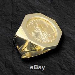 22K-14K FINE GOLD 1/2 OZ LADY LIBERTY COIN in 14k gold Ring