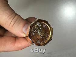 22K-14K FINE GOLD 1/2 OZ LADY LIBERTY COIN in 14k gold Ring