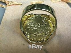 22K-14K FINE GOLD 1/2 OZ LADY LIBERTY COIN in 14k gold Ring