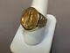 22k-14k Fine Gold 1/4 Oz Lady Liberty Coin In 14k Gold Ring