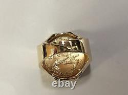 22K-14K FINE GOLD 1/4 OZ LADY LIBERTY COIN in14k gold Ring