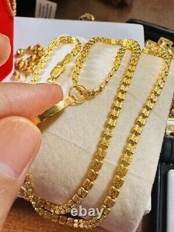 22K 916 Fine Yellow Saudi Dubai Gold Women 20 Long Coin Set Necklace 15g3.2mm