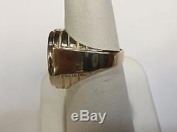 22K FINE GOLD 1/10 OZ AMERICAN EAGLE COIN in14k Yellow Gold Ring