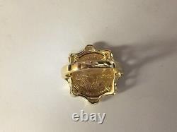 22K FINE GOLD 1/10 OZ LADY LIBERTY COIN in 14K LADIES Yellow Gold Ring