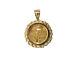 22k Fine Gold 1/10 Oz Lady Liberty Coin Set With -14k Rope Frame Pendant