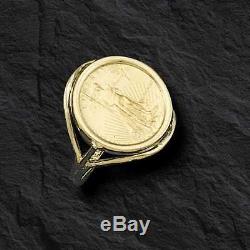 22K FINE GOLD 1/10 OZ US LADY LIBERTY COIN in 14k gold Ring