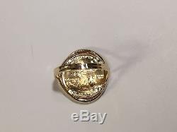 22K FINE GOLD 1/10 OZ US LADY LIBERTY COIN in 14k gold Ring