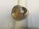 22k Fine Gold 1/10 Oz Us Liberty Coin. 36 Tcw Diamonds In Heavy 14k Gold Ring