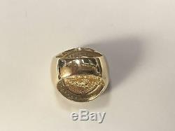 22K FINE GOLD 1/10 OZ US LIBERTY COIN. 36 TCW diamonds in Heavy 14k Gold Ring