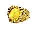 22k Fine Gold 1/10 Oz Us Liberty Coin In 14k Yellow Gold Nugget Mens Ring 21 Mm
