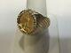 22k Fine Gold 1/10 Oz Us Liberty Coin In 14k Gold Ring