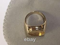 22K FINE GOLD 1/10 OZ US LIBERTY COIN in 14k gold Ring 20 MM Sz 9