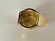 22k Fine Gold 1/10 Oz Us Liberty Coin In14k Gold Ring 20 Mm