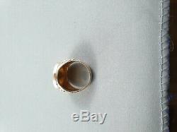22K FINE GOLD 1/2 SOVEREIGN COIN in Heavy 14k gold Ring