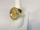 22k Fine Gold 1/4 Oz Lady Liberty Coin 2.05 Tcw Diamonds In Heavy 14k Gold Ring