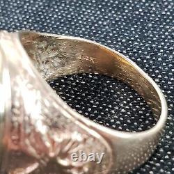 22K Fine Gold Liberty Ring 2015 1/10 OZ US 14k Yellow Gold With Eagle Size 10