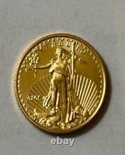 22K GOLD. 999 FINE 1/10 OZ American Eagle Coin 14K Screw top bezel frame pendant