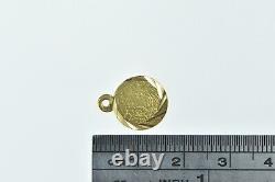 22K Saudi Arabia 1 Guinea Coin Ridged Circle Charm/Pendant Yellow Gold 81