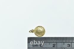 22K Saudi Arabia 1 Guinea Coin Ridged Circle Charm/Pendant Yellow Gold 81