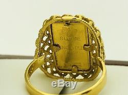 22K Saudi Indian Yellow Gold Ring with. 999 Fine Gold Credit Suisse Bullion s6.25