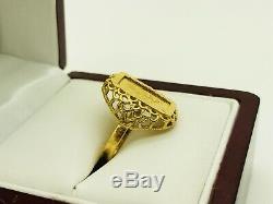 22K Saudi Indian Yellow Gold Ring with. 999 Fine Gold Credit Suisse Bullion s6.25