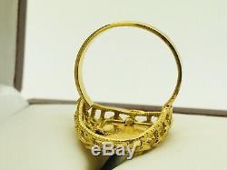 22K Saudi Indian Yellow Gold Ring with. 999 Fine Gold Credit Suisse Bullion s6.25