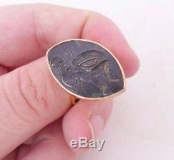 22ct gold ancient coin warrior ring, 22k
