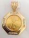 22k Fine Gold 1 Oz Lady Liberty Coin With 1 Ct. T. W. Diamonds 14k Frame Pendant