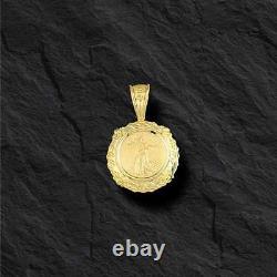 22kt Fine Gold 1/10 Oz Lady Liberty Coin With 14kt Frame Pendant