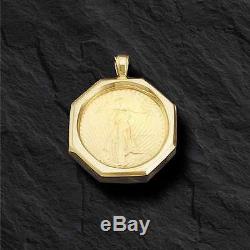 22kt Fine Gold 1 Oz Lady Liberty Coin With 14kt Frame Pendant