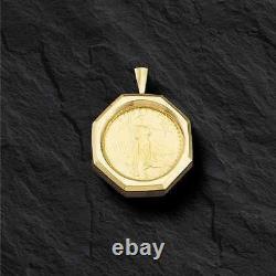 22kt Fine Gold 1 Oz Lady Liberty Coin With 14kt Frame Pendant