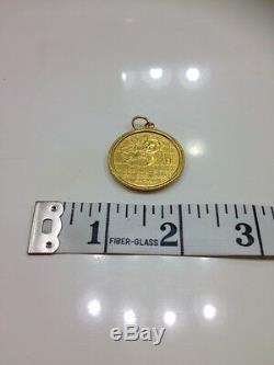 24K Fine Gold 1989 50 Yuan. 999 1/2 oz Au Panda Gold Coin Pendant