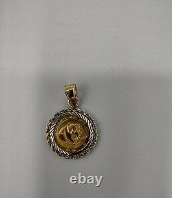 24K Fine Gold. 999 1988 1/20 oz. Panda Coin Pendant