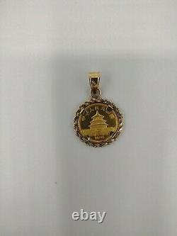 24K Fine Gold. 999 1988 1/20 oz. Panda Coin Pendant