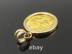 24K GOLD & 14K GOLD Vintage Chinese Panda Coin Pendant GP315