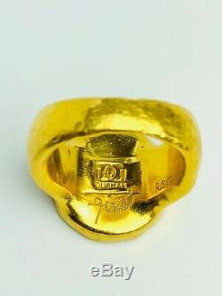 24k Gold Gurhan Roman Coin Diamond Ring