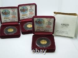 (3) 1988 Disney Rarities Mint 1/4 oz. 999 Fine GOLD COIN DISNEY AROUND THE WORLD