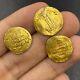 3 Authentic Ancient Islamic Gold Coin Weighing 11.2 Grams In Fine Condition 18mm
