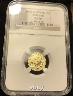 3 Coins- 2008 W $25 SP69, $5 PR69 & $5 MS70 Gold US Buffalo. 9999 Fine Gold