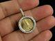 3ct Round Lab Created Diamond Liberty Coin Charm Pendant 14k Yellow Gold Plated