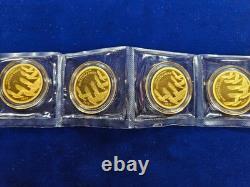 (4) 2021 Cook Islands QUINTUPLE EAGLE $5 200mg. 9999 Fine Gold Coins