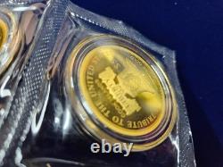(4) 2021 Cook Islands QUINTUPLE EAGLE $5 200mg. 9999 Fine Gold Coins
